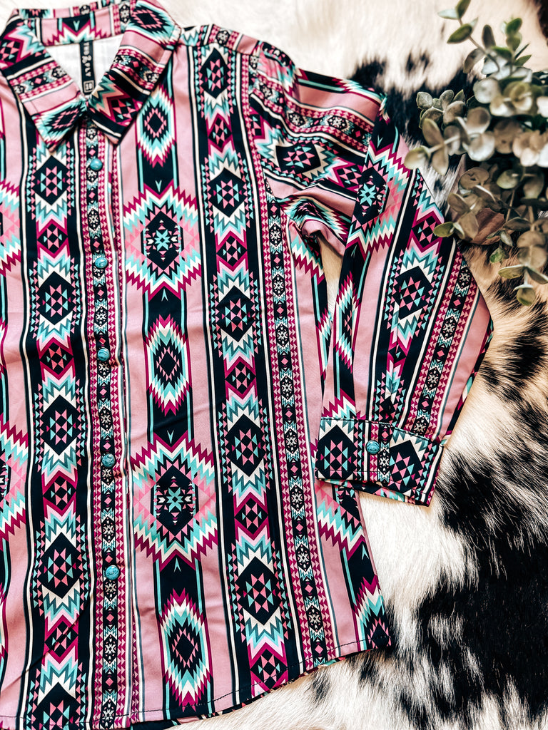 Kids Clay Talker Button Up Top