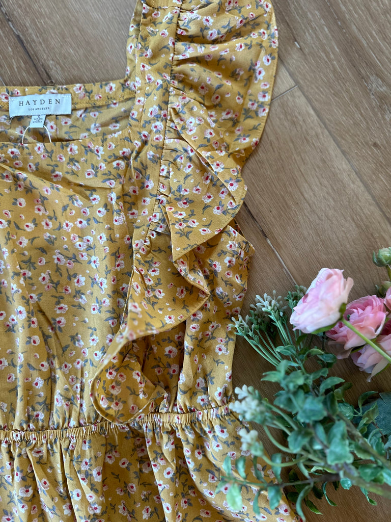 Ruffle Square Neckline Dress