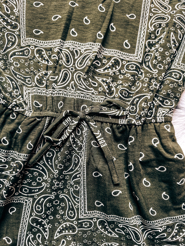 Girls Bandana Printed Romper