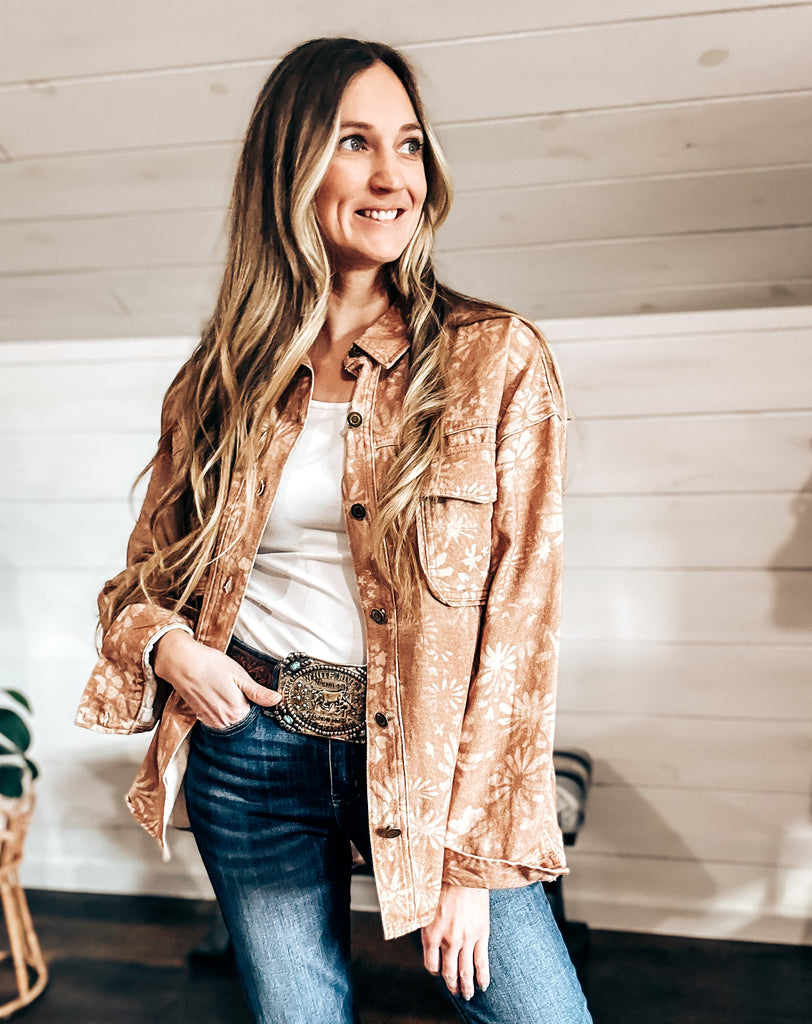 Floral Light Brown Jacket