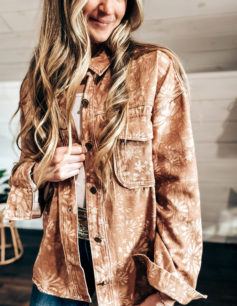 Floral Light Brown Jacket