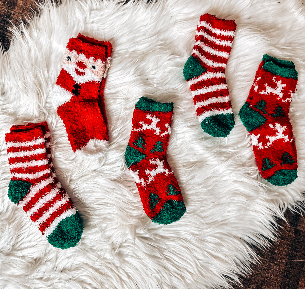Kids Fuzzy Christmas Socks