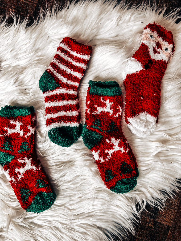 Kids Fuzzy Christmas Socks
