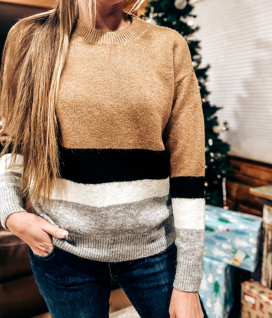 Colorblock Ribbed Sweater