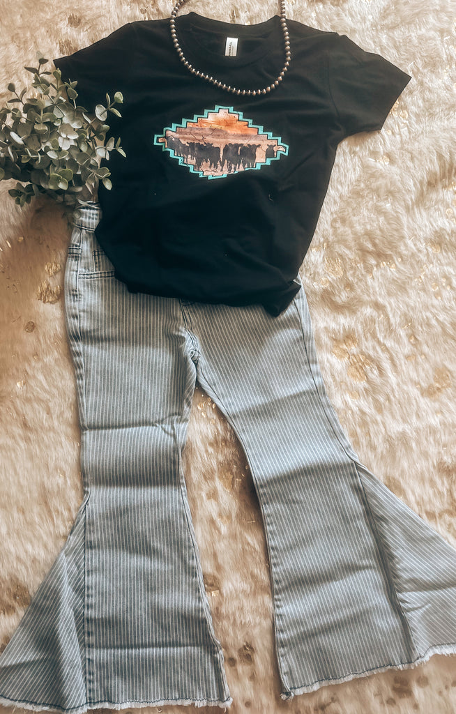 Kids Dainty Striped Bell Bottom