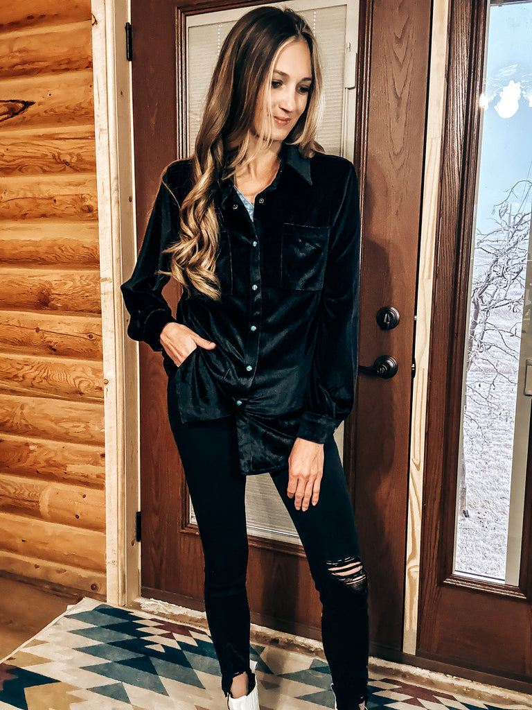 Velvedeer Button Up Top