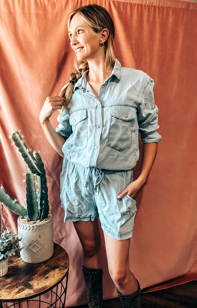 Denim Romper