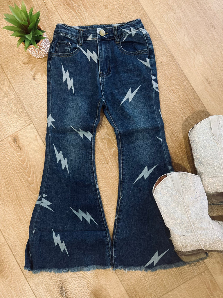 Kids Lightening Strike Denim Bells