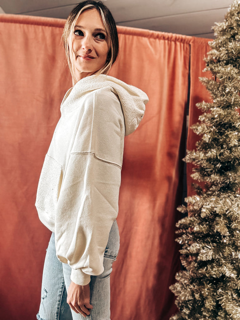 Cropped French Terry Hoodie