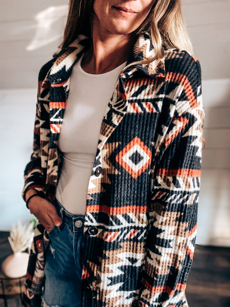 Darling Aztec Shacket - Black