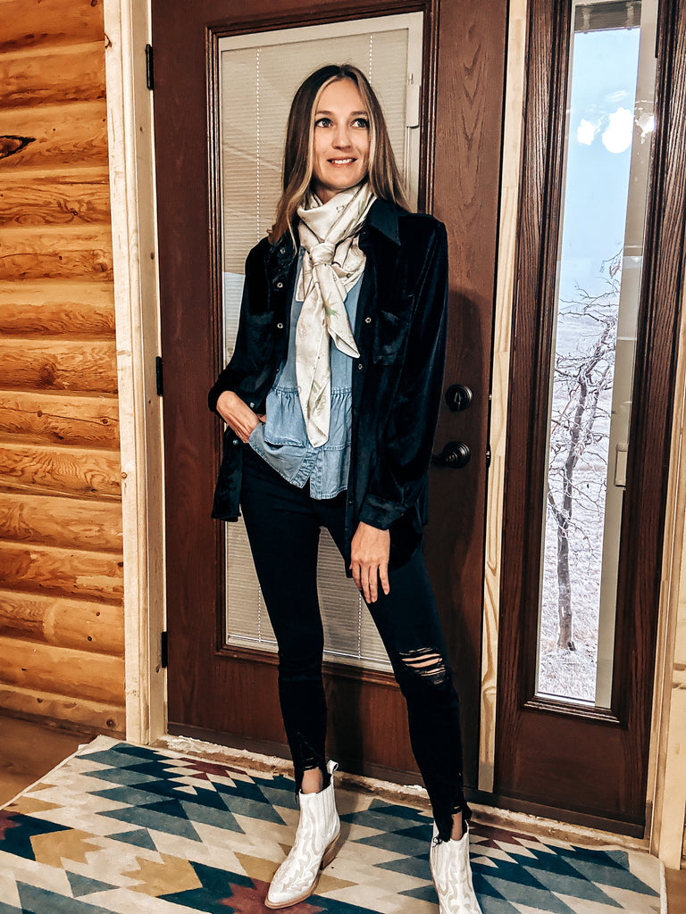 Velvedeer Button Up Top