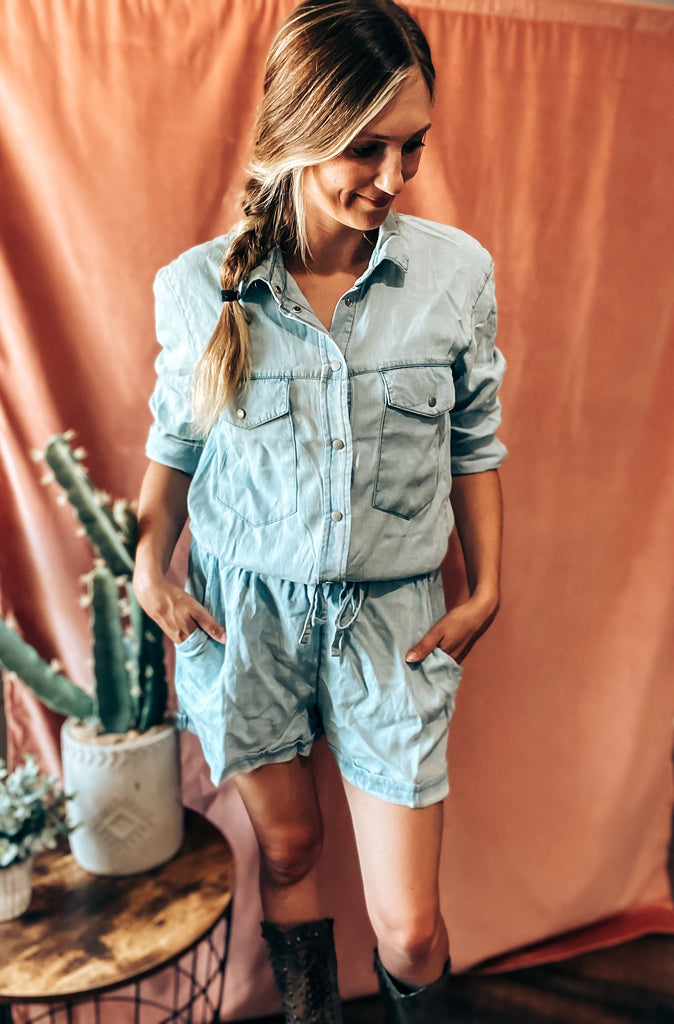 Denim Romper