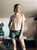 Frayed Hem Olive Shorts