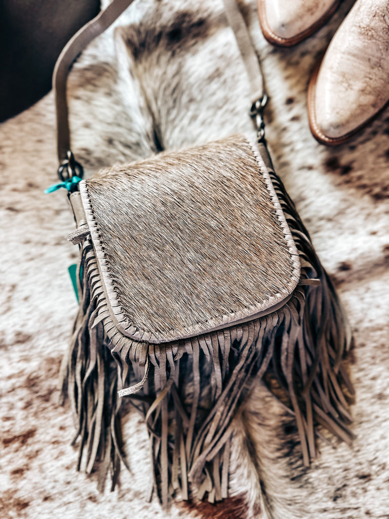 Cowhide Fringe Crossbody Purse