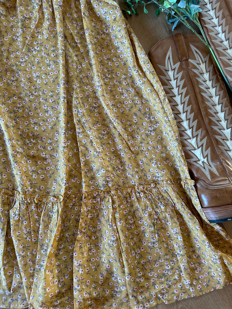 Ruffle Square Neckline Dress