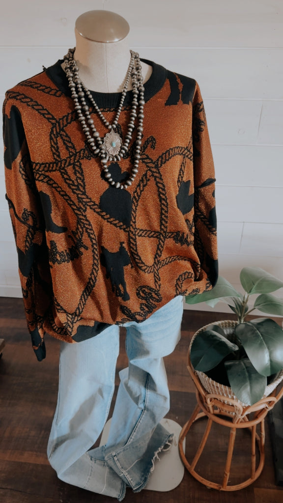 Copper Cowboy Knit Sweater