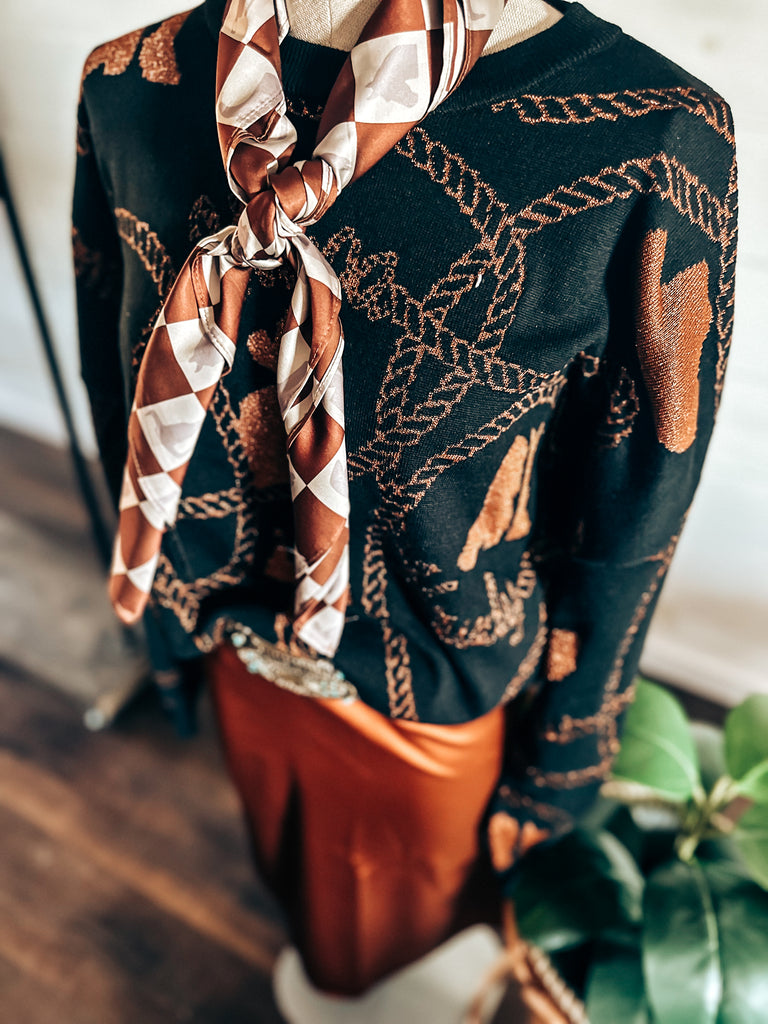 Copper Cowboy Knit Sweater