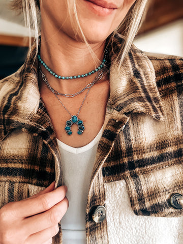 White Stone Bar Necklace