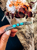 Feather and Turquoise Stretch Bracelet