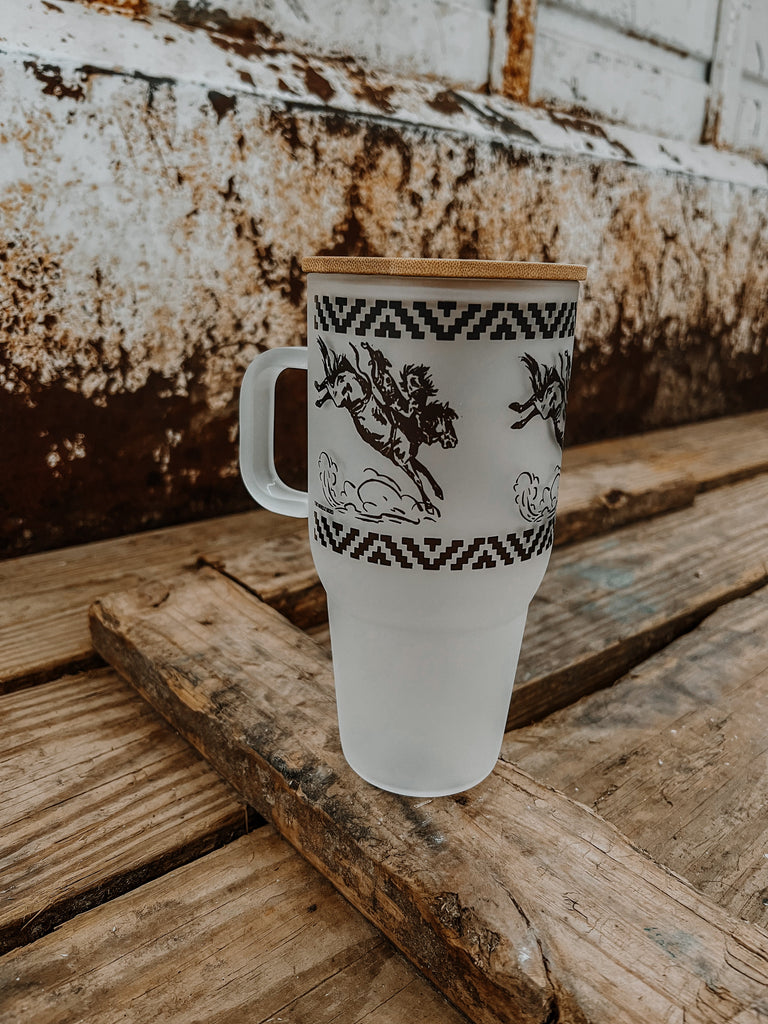 Ranch House Frosted Tumbler - Broncy Aztec