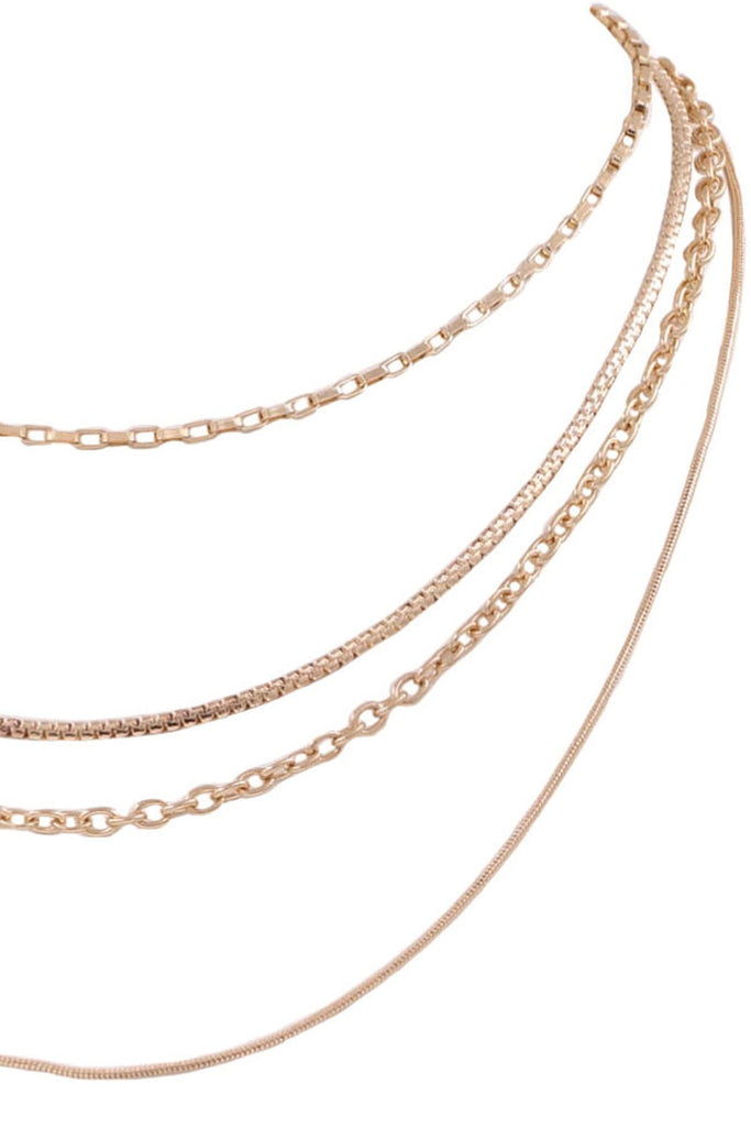 4 Layered Gold Chain Necklace