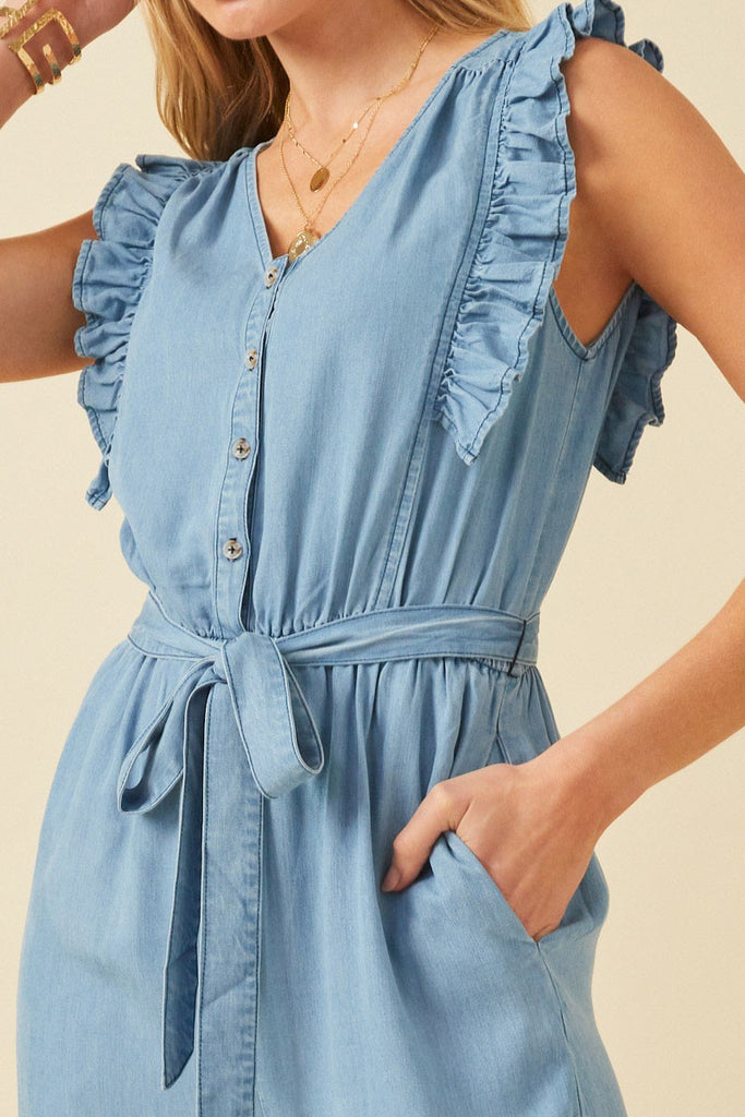 Tenceled Ruffle Wide Leg Jumpsuit