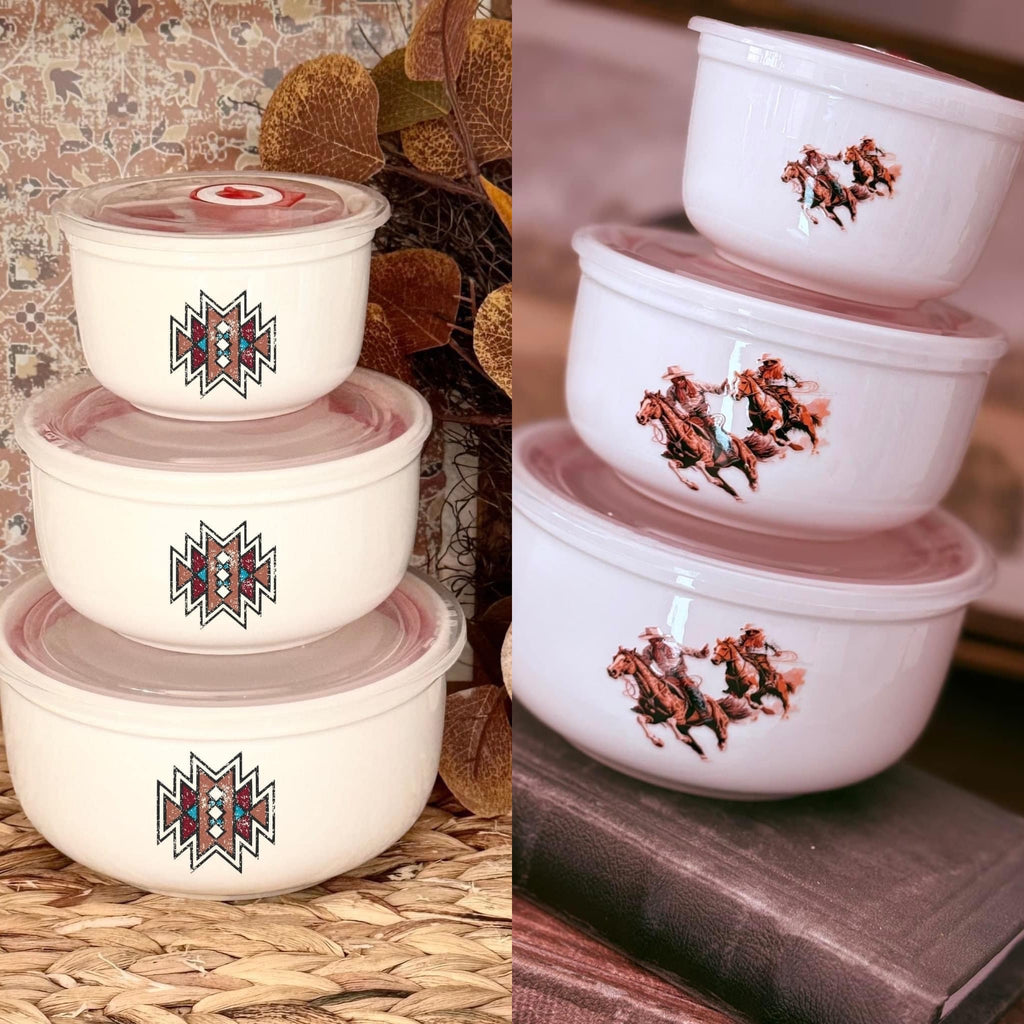 Western Ceramic Serving/Storage Bowls