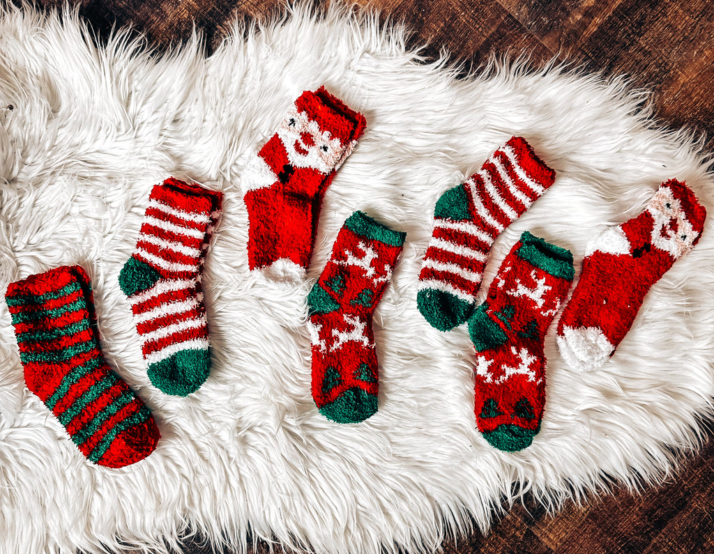 Kids Fuzzy Christmas Socks