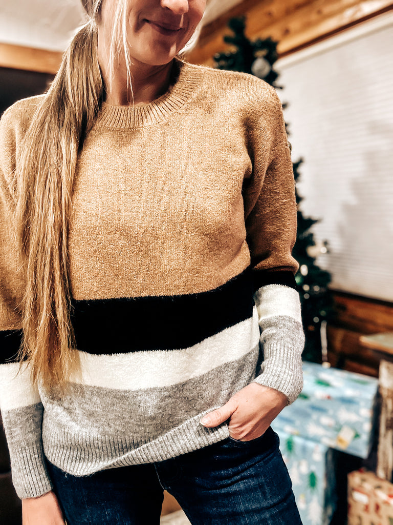 Colorblock Ribbed Sweater