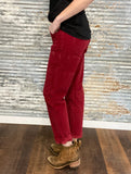 Red High Waisted Cropped Jeans - Prairie Chic Boutique