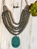 Layered Turquoise Pendant Necklace - Prairie Chic Boutique