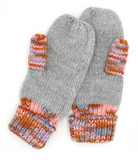 Fuzzy Ribbed Mittens - Grey