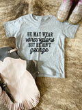 Kids He May Wear Wranglers Graphic Tee - Prairie Chic Boutique