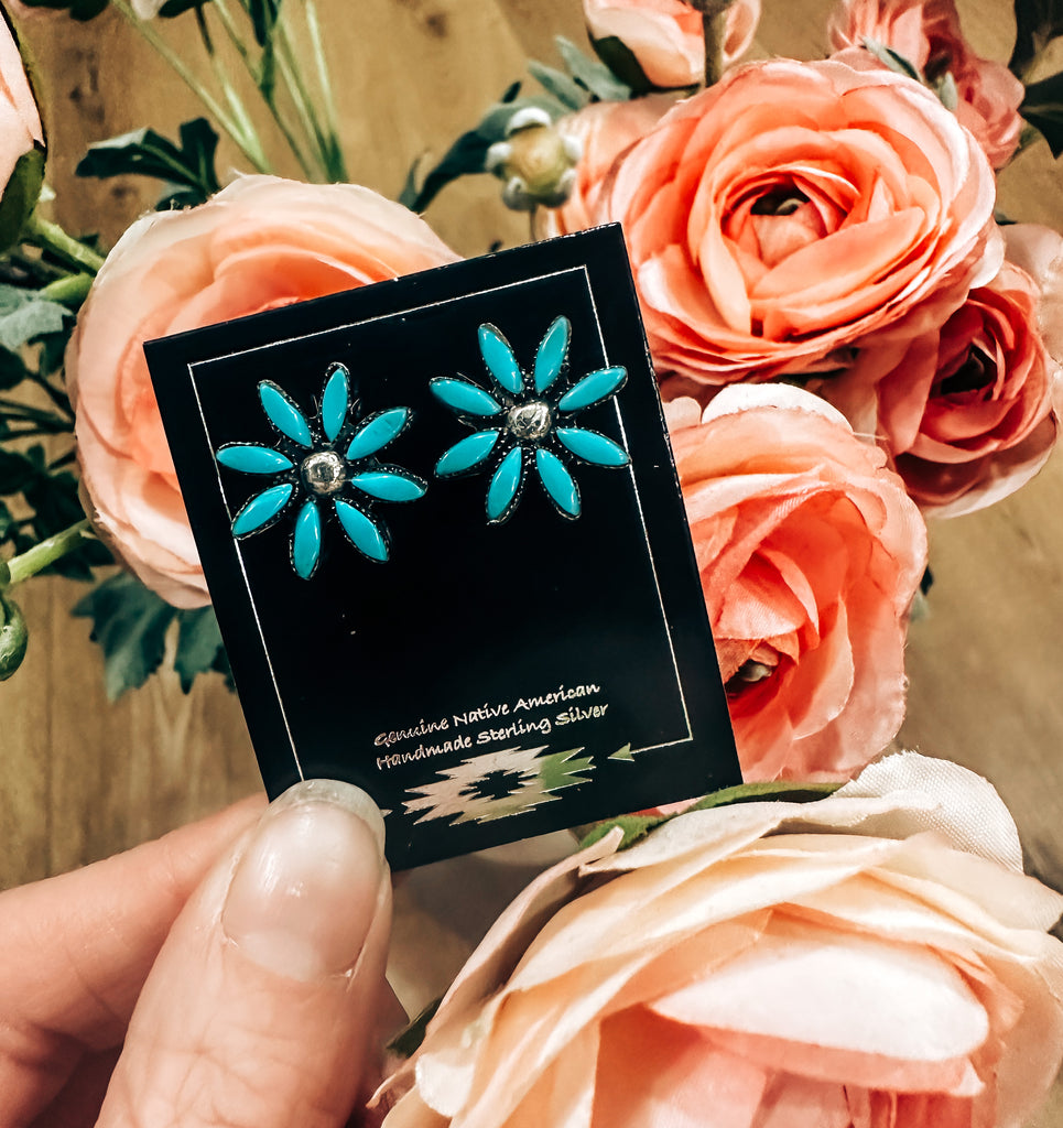 Turquoise Bloom Post Earrings