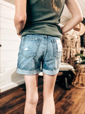 Ceros Medium Wash Cuffed Shorts